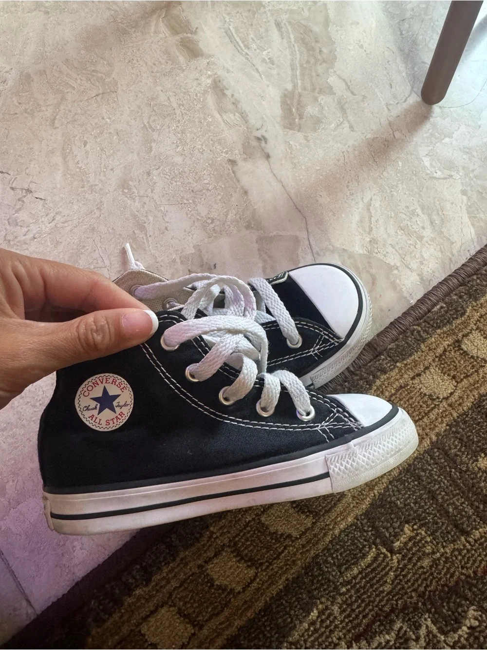 Converse Kids Black & White High-Top Canvas Sneakers